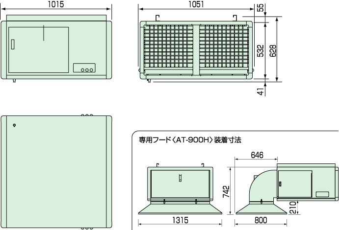AT-9000S 外形寸法図
